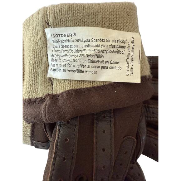 Vintage 1997 Isotoner Aris 115 Gloves Women's One Size Brown Soft Acrylic Lined - Picture 4 of 8